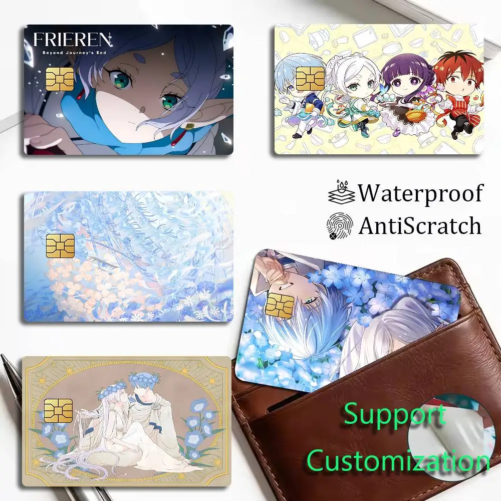 F-Frieren Anime Mercancía Oficial Pegatinas para Tarjetas Bancarias Protectoras Impermeables con Película Adhesiva Regalo