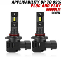200W H7 Led H8 H11 LED Headlight Bulbs 3570 CSP 9005 HB3 9006 HB4 9012 HIR2 H1 Lamps Canbus 80000LM Car Fog Lights 12V 6500K