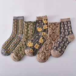 5 Pairs 3D Floral Textured Socks, Retro Court Style All-match Socks, Women's Stockings & Hosiery 45,625 Reviews 4.7 All Reviews