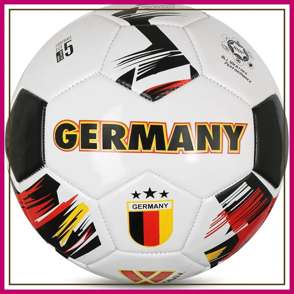

Durable Faux Leather Soccer Ball for Adults & Kids | Machine-Sewn 30-Panel | Size 3,4,5,Mini
