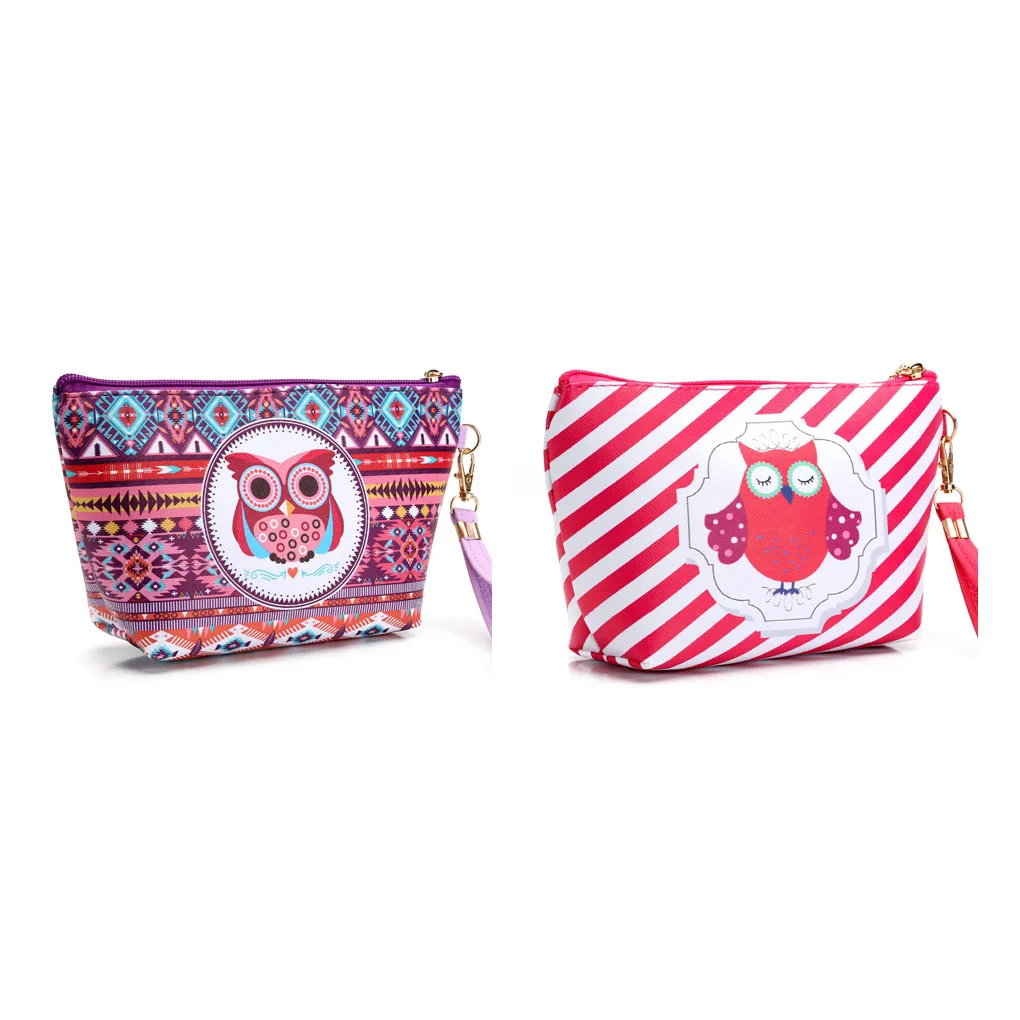 PU Leather Woman Makeup Bag Printing Animal Pattern Replacement Cute Toiletry Storage Pouch Container Organizer