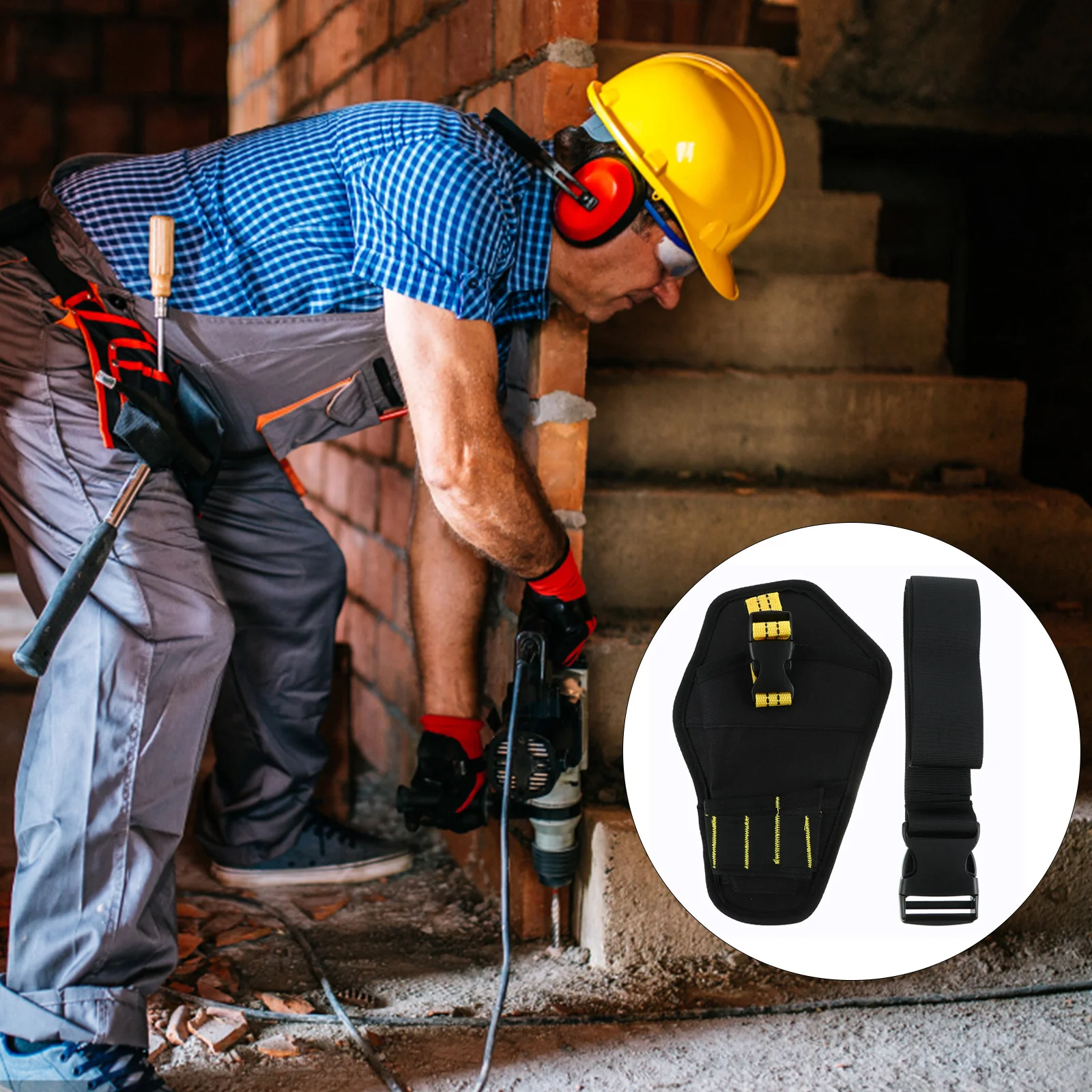 

Electric Drill Bag Multifunctional Tool Pouch Portable Durable Oxford Cloth Storage Work Belt Container Waterproof