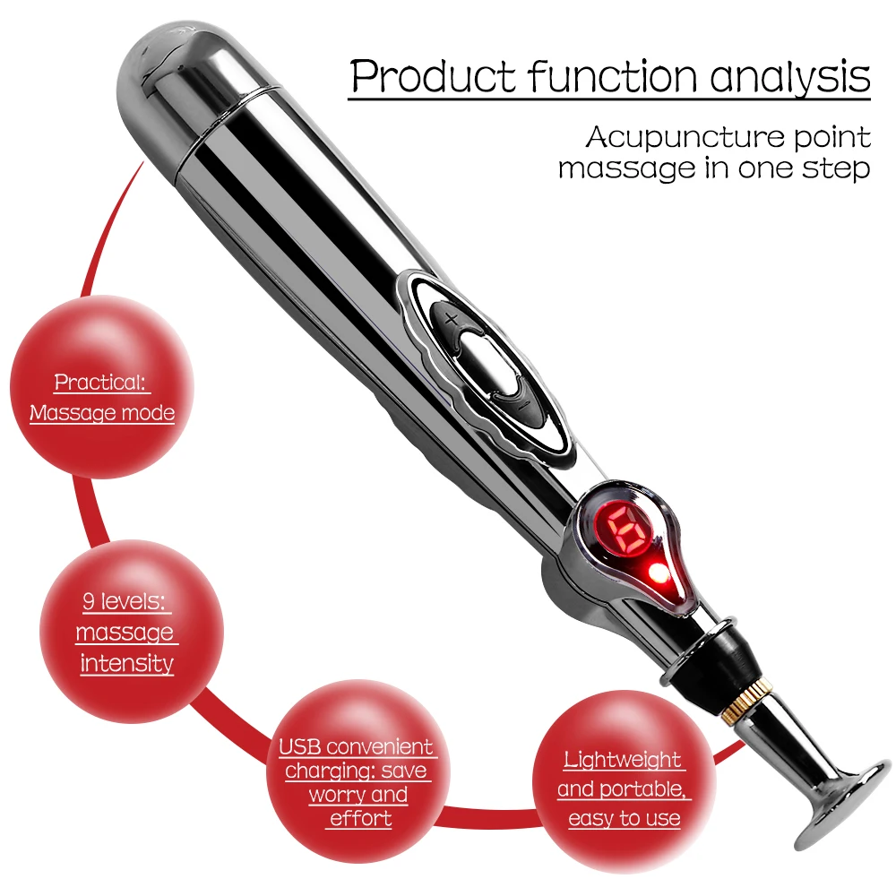 ปากกานวด Acupoint Multi-Function อิเล็กทรอนิกส์ฝังเข็มและ Moxibustion Meridian กด Therapy Energy ปากกาบรรเทาอาการปวด