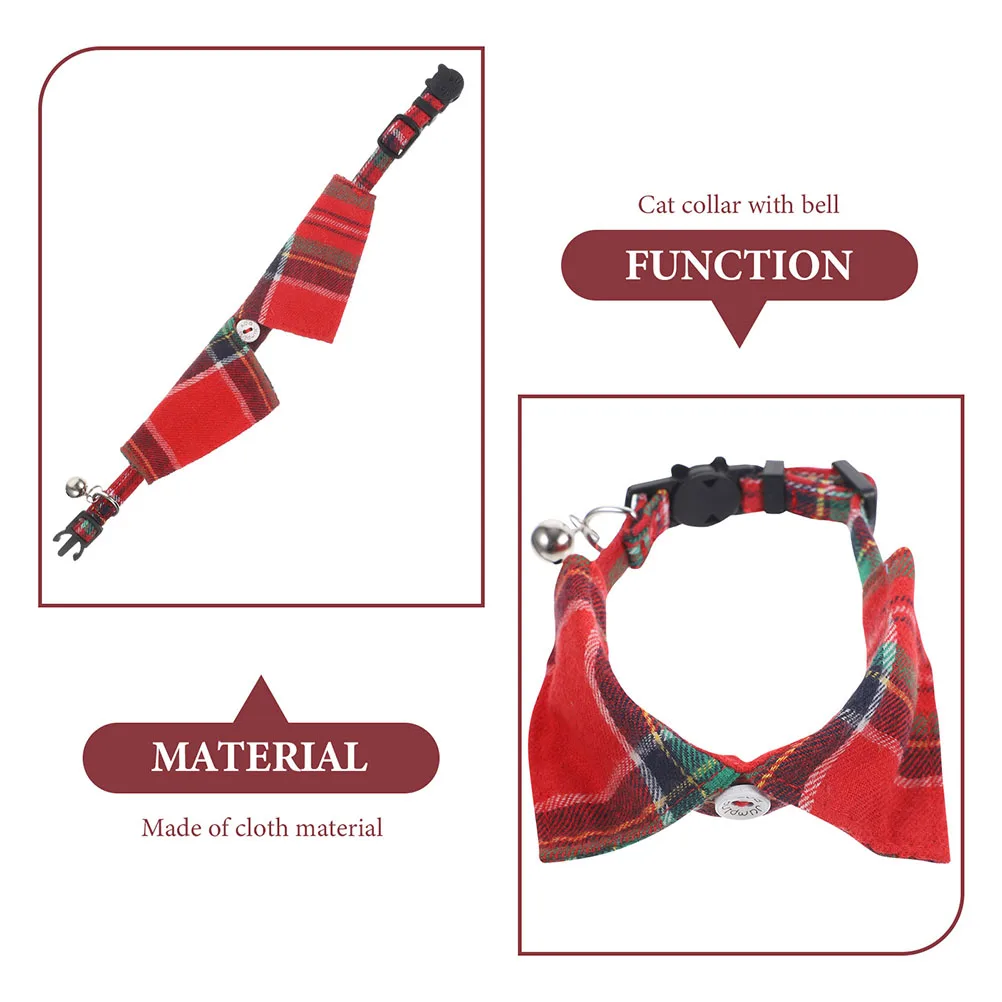 

2 Pcs Small Dog Bow Tie Cat Collar Kitten Collars Cloth Adjustable Pet with Bells