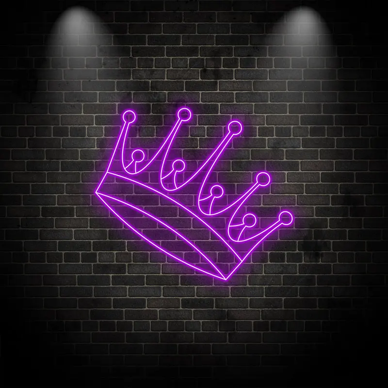 Toysign Custom Neon Light, Purple Crown Neon LED Wall Light - Royalty-Themed Decor for Bar, Bedroom or Party Venues, Unique Gift