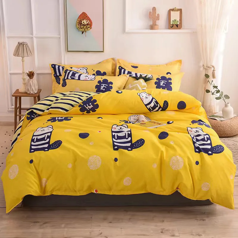 Duvet Cover without Pillowcase, Washed Cotton Print Quilt Cover, Full 200x230cm, 79x91inch, Home Bedding, 1PC