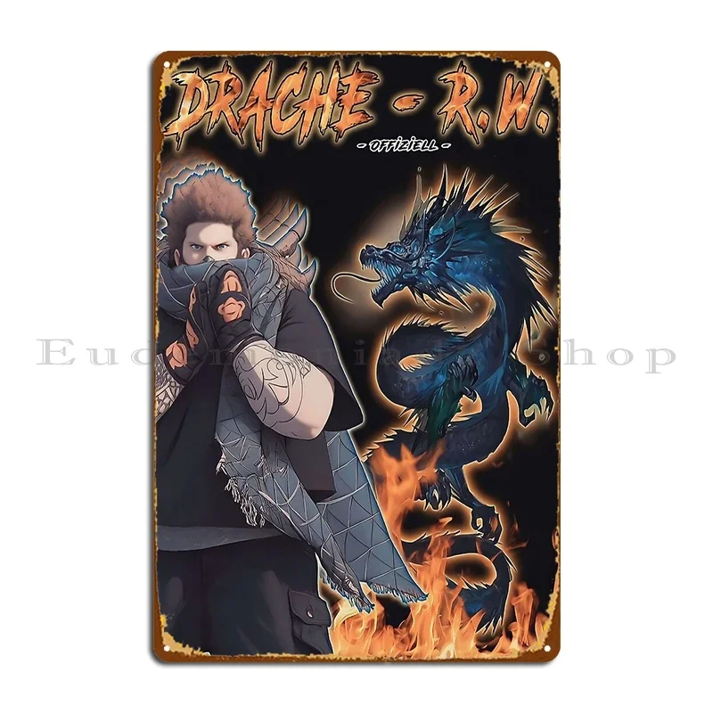Drachenlord Poster Dragon R W Offizielles 2023 Aufgerüstetes Metallschild Kino Garage Druck Garagendekoration Poster Blechschild Poster