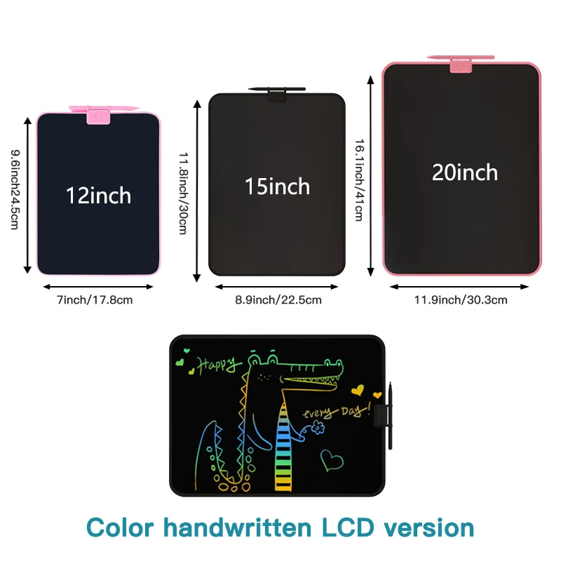 12/15/20Inch LCD Drawing Board Writing Tablet Digit Magic Blackboard Art Tools Painting Learning & Education Toys for Kids Gifts