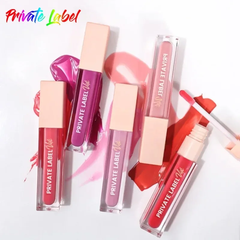 Private Label 6Ml Water Lipgloss Langdurige Hydraterende Voeding Lipmake-Up Schoonheid Cosmetica Sexy Rode Lip Tint Bulk Custom