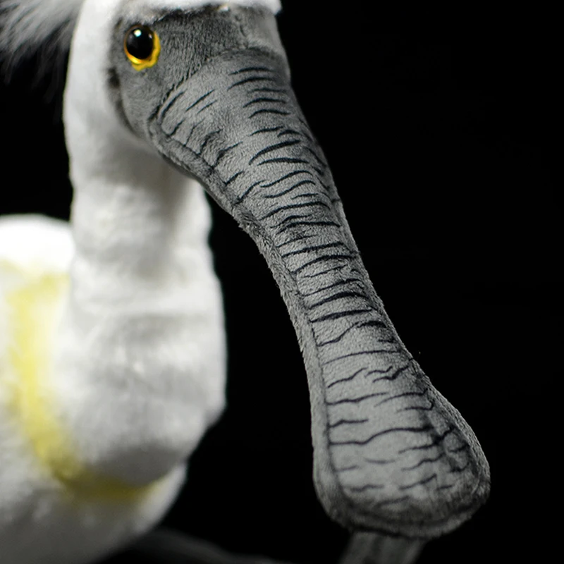 New Super Cute Spoonbill Plush Toy Simulation Black-Faced Spoonbill Platalea Leucorodia Real Life Doll Animal Model  Gift