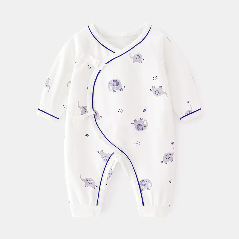 Newborn Jumpsuit Autumn and Winter Pure Cotton Baby Printed Boneless Clothes Newborn Gown Baby Spring and Autumn Romper