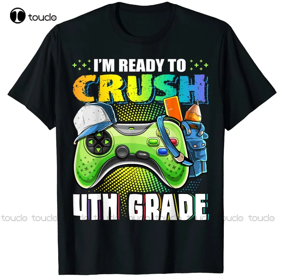New I'M Ready To Crush 4Th Grade Back To School Video Game Boys T-Shirt Kids Shirt White T Shirts For Women Cotton Tee Xs-5Xl