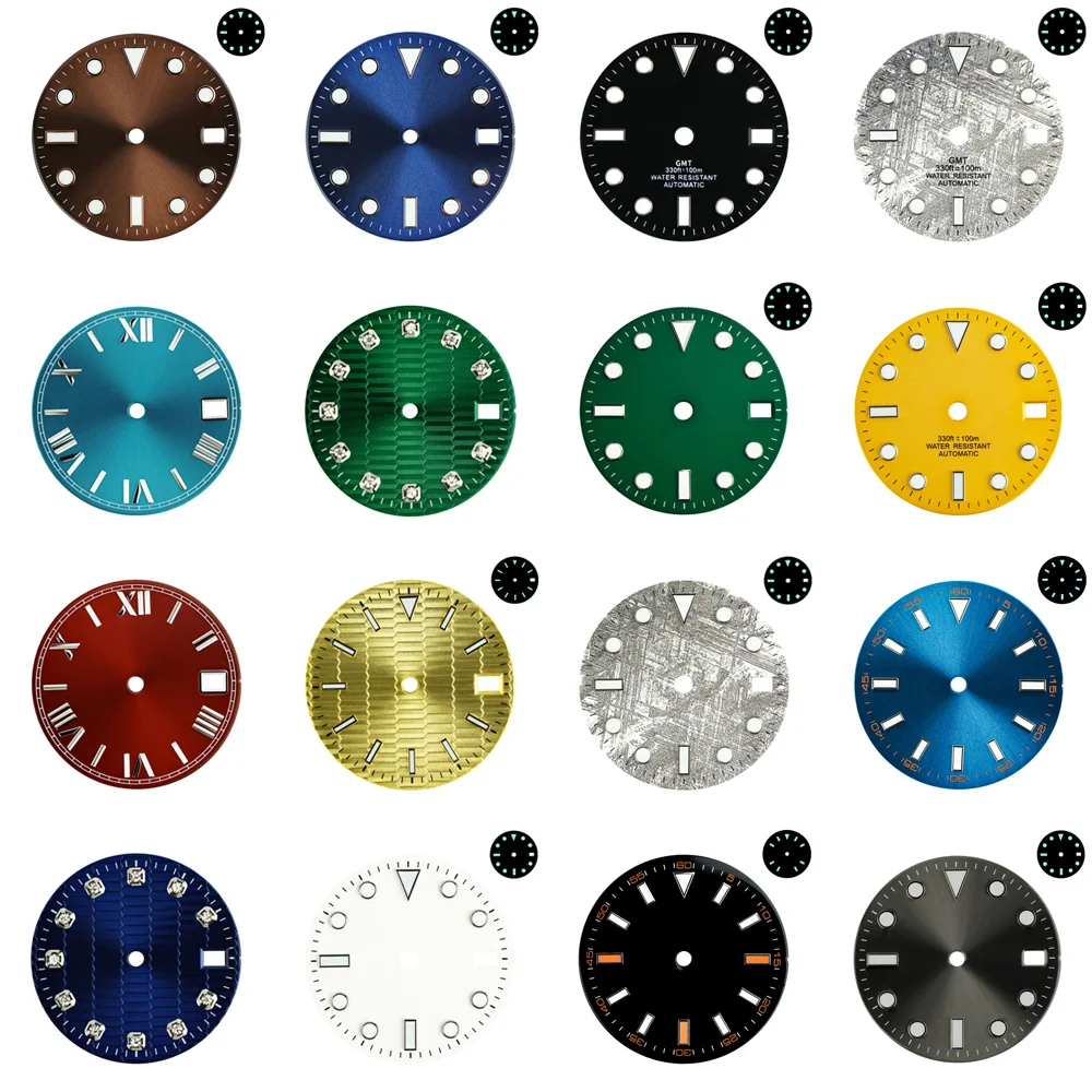 28,5MM Einzelkalender-Uhrenzifferblatt für NH35-Uhrwerk Steriles Uhrenzubehör Kompatibel mit Verschiedenen Uhrenkomponenten