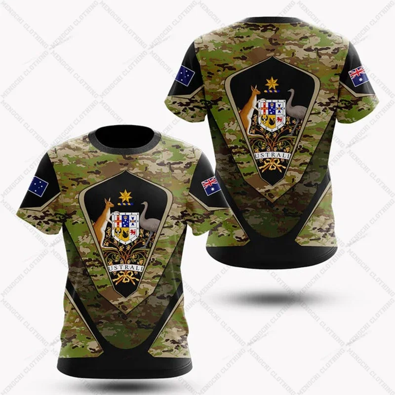 Australia Emblem Camouflage Tees Summer Casual Men's Fashion Customized T-shirts Oversized Unisex Short Sleeve Tops Sportswear