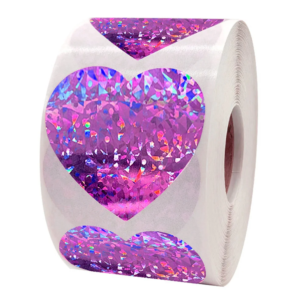 

1 Roll Heart Shaped Sealing Stickers Eco-Friendly Paper Labels for Baking Gift Packaging Scrapbooking Sealing Stickers