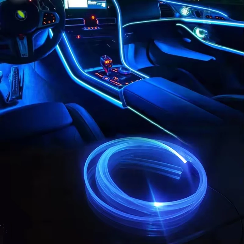 18 in 1 64 Colors RGB Car Ambient Lighting Kit Interior Acrylic Guide LED Strip Lights Decoration Atmosphere Lamp by APP Control