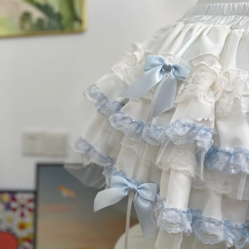 2025 Faldas Mujer De Moda Skirts For Women Patchwork Lace Sweet Jupe Fashion A-line Japanese Saia Lolita Style Cute Mini Skirt