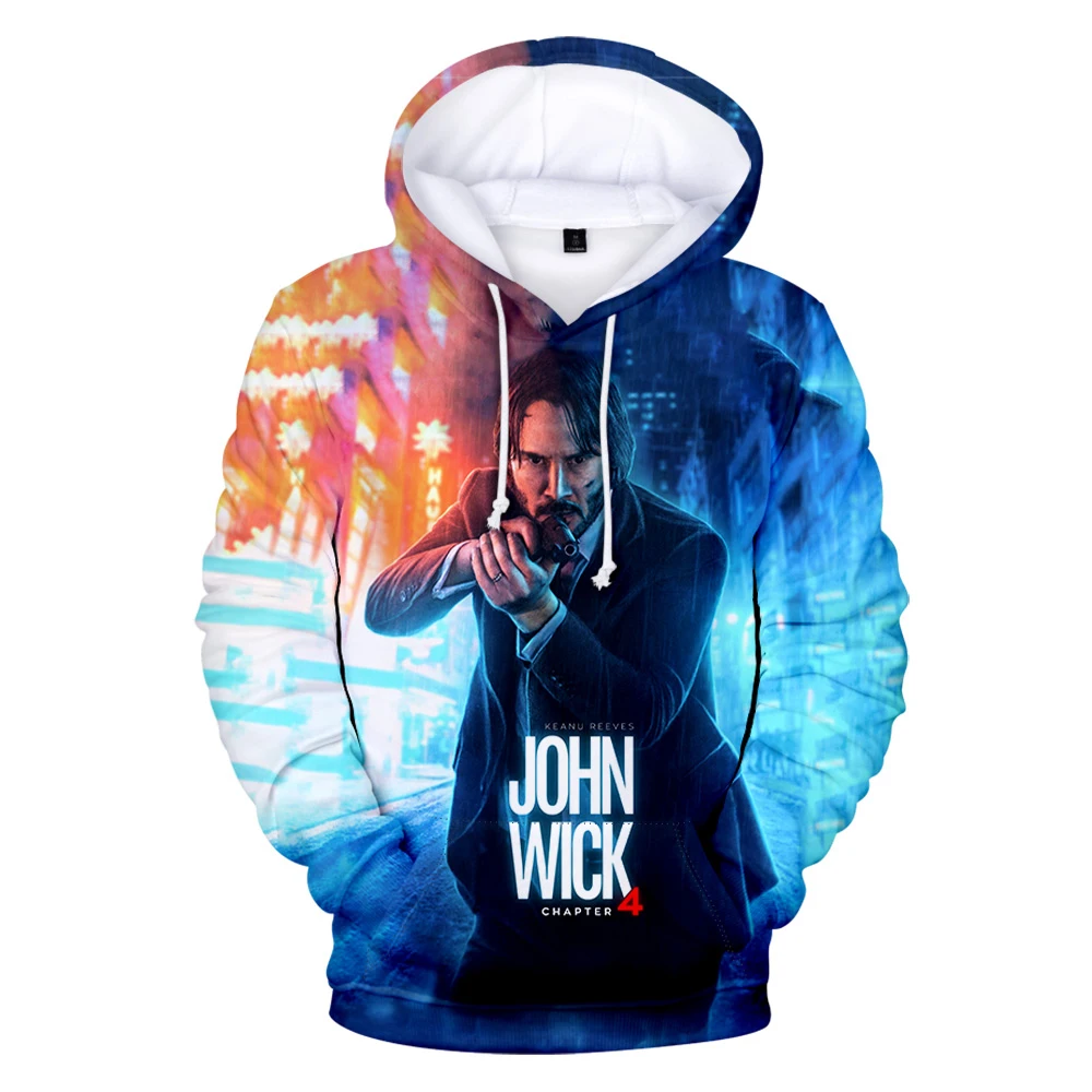 Men's and Women's New John Wick Chapter 4 3D Hoodie Casual Fashion Spring and Fall Hoodies Oversized Harajuku Street Tops