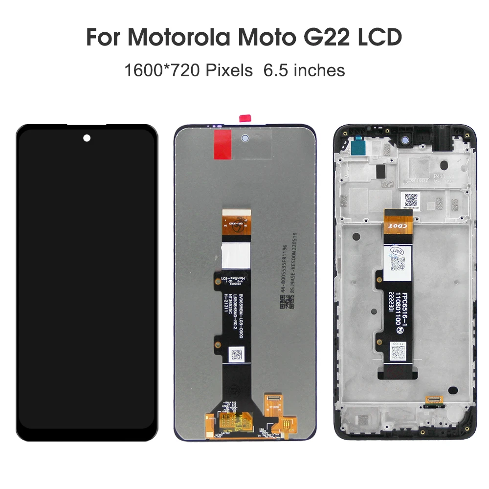 6.5\'\'For Motorola Moto G22 XT2231-1 XT2231-2 XT2231-5 LCD Display Touch Screen Digitizer Assembly Replacement For Moto G22