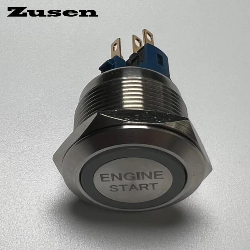 Zusen 22mm anello Led illuminato in acciaio inossidabile con simbolo di avviamento del motore interruttore a pulsante 1 no1nc IP65(ZS22F-11/TE/G/S)