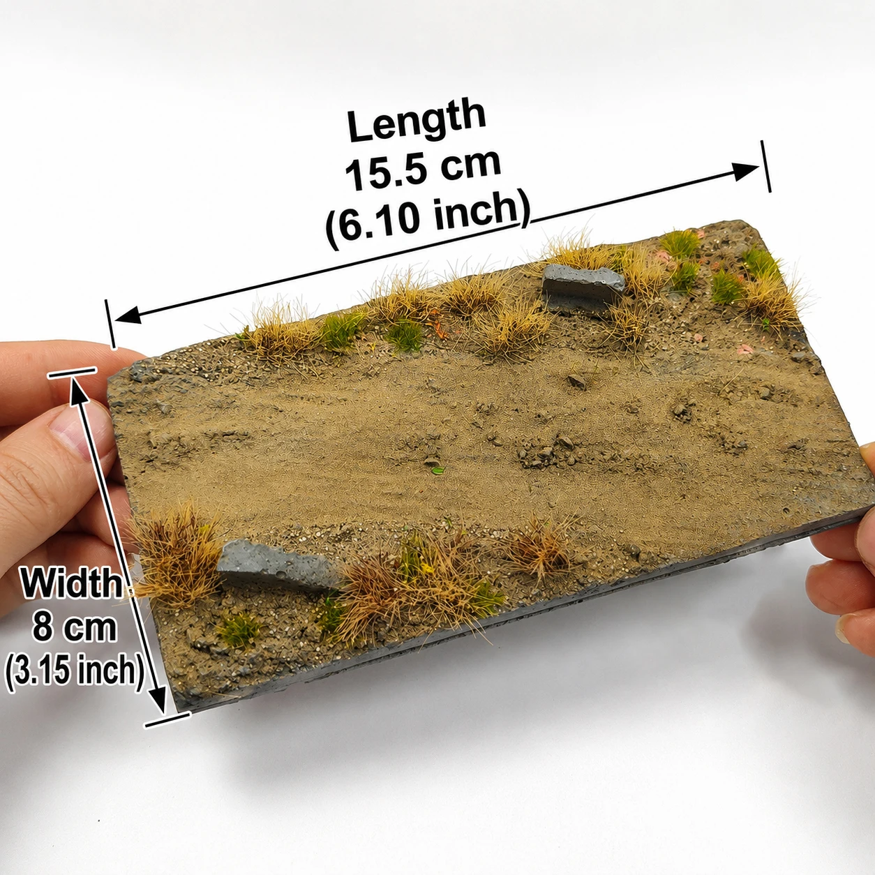 Road Diorama Base Realistic Grass Ruins Terrain Platform for 1/35 1/72 Military Tank Soldier Wargame Tabletop Display