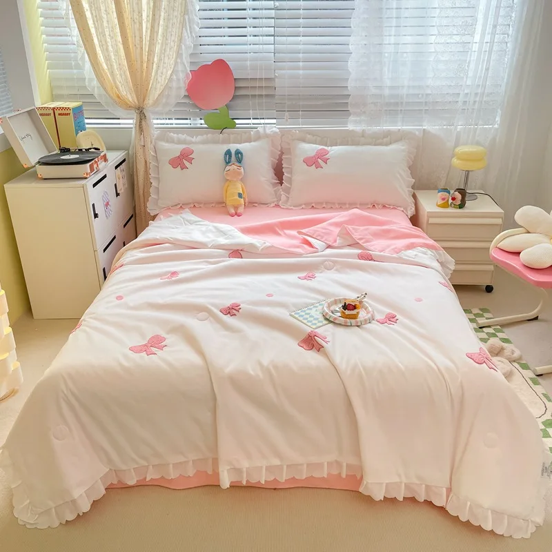 

Summer Thin Quilt Comforter Soft Air Conditioning Quilt Sofa Blanket Bed Duvets Four-season Single Double Bed Quilt Bedspread