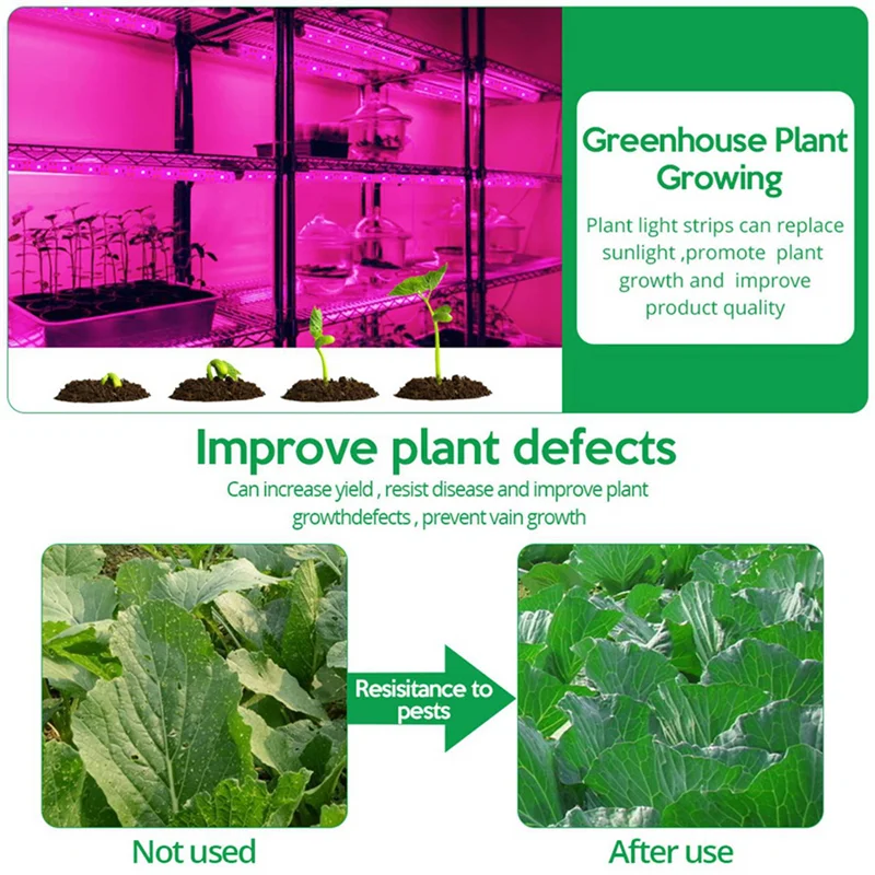 ABAE-8X LED Grow Light Full Spectrum 5V USB Grow Light Strip 2835 LED Phyto Lamps For Plants Growing 100Cm