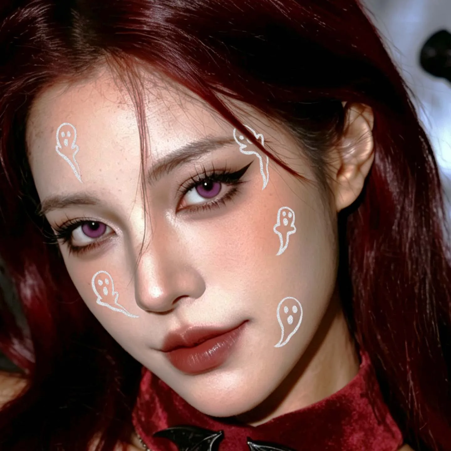 1 Sheet Per Pack Temporary Tattoo Sticker Waterproof Long Lasting Face for Women