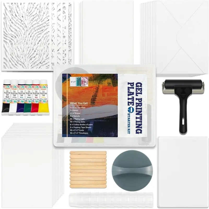 

Fresh Gel Printing Plate Kits Monoprinting Plate For Gel Printing Art,Card Making No Bubble And Easy Peel
