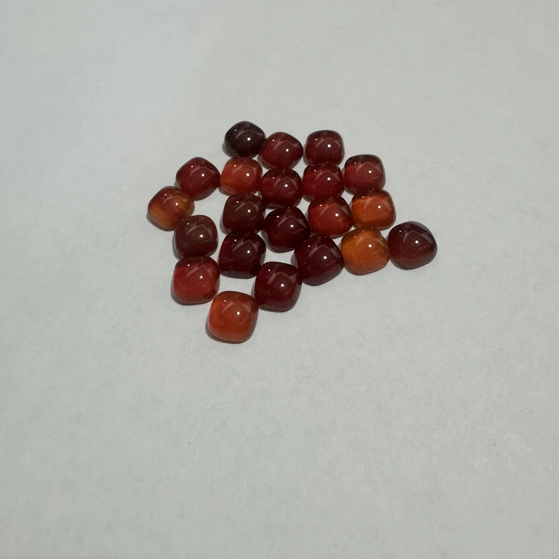 Wholesale 10pcs 100% Natural Carnelian Agate 8MM 10MM Square Cushion Gem Cabochon,Gemstone Jewelry Bead Ring Face