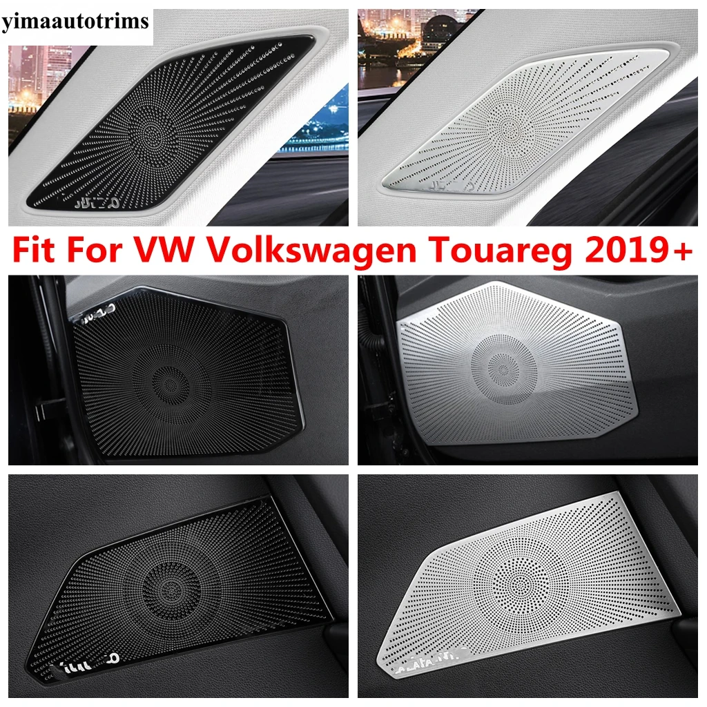 

Car Styling Handle Bowl Door Speaker Dashboard Pillar A Loudspeaker Decor Sticker Cover Trim For VW Volkswagen Touareg 2019-2022