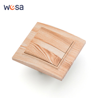 Wood Wall Rocker Switch 2 Gang 1 Way AC Classic Flame Retardant EU Standard Spray Plastic Panel On/Off Button Light Switch Panel