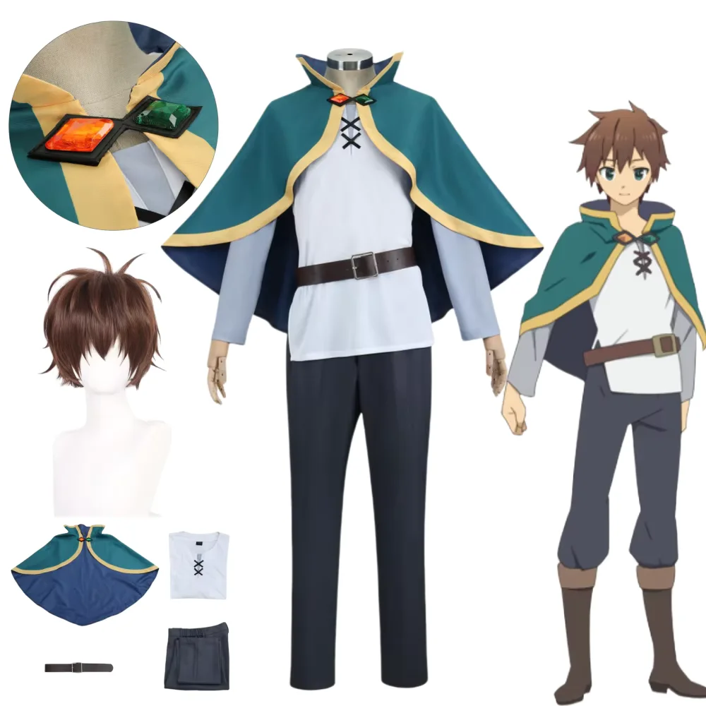 Anime God's Blessing Satou Kazuma Cosplay Costume