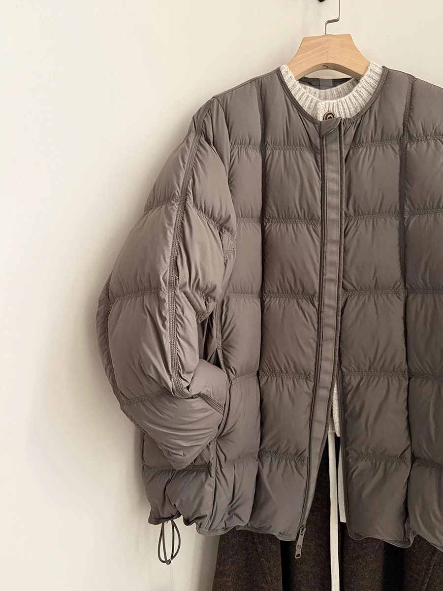 

Korean Sle Lightweight Premium round Ne Cotton Jaet Women's Autumn Winter Loose Warm Cotton Clothes Faionable Slimming