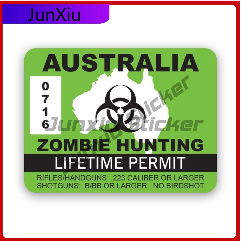 

Australia Zombie Hunting Permit Sticker Uv Protected Decalsundead Corporeal Revenant Zombies Hunter Aussie Car Sticker Vinyl