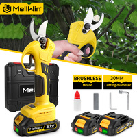 MELLWIN Brushless 30mm Electric Pruning Shears Cordless Garden Scissors Fruit Tree Branches Shear For Makita 18V Battery Pin
