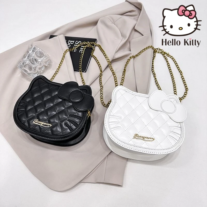 

2024 New Sanrio Hello Kitty Shoulder Bag Fashionable Mymelody Wallet Cartoon Purses Handbag Crossbody Simple Rhombic Trendy Gift