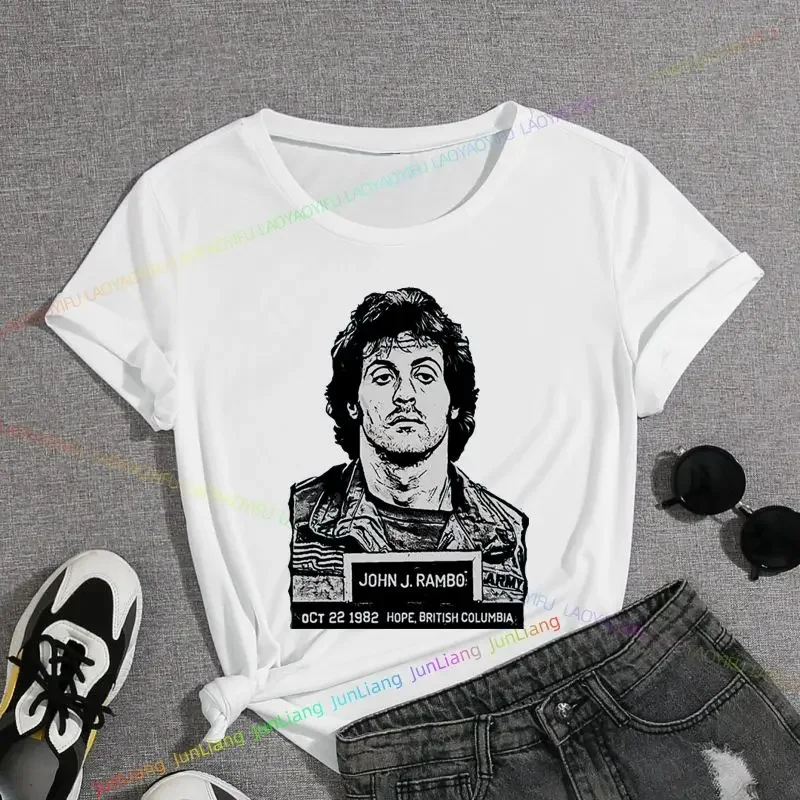 John Rambo T-shirt Fashion Casual graphic short sleeve loose men's crew collar shirt unisex and street top