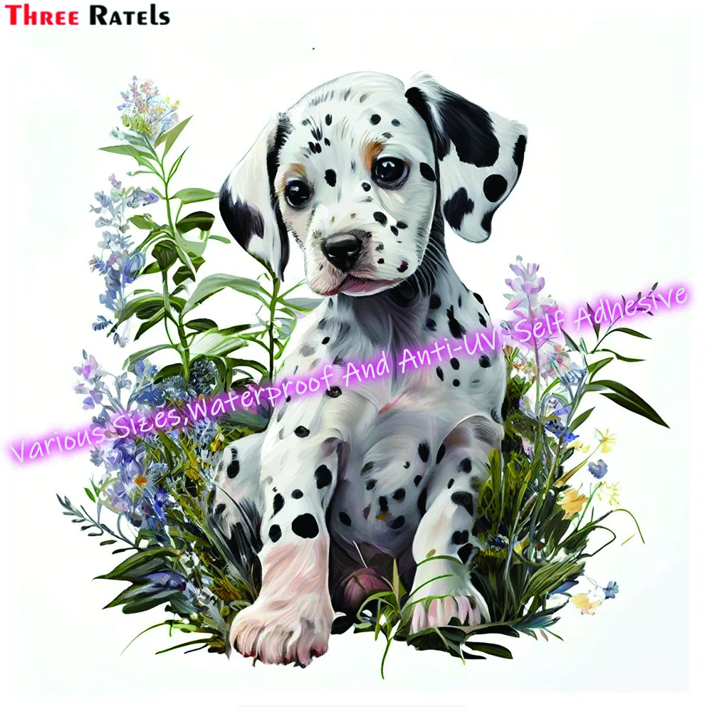 Three Ratels M142 Cute Dalmatian Puppy Stickers For Car Body Cover Decoration  Anti Scratch  Film Waterproof Property