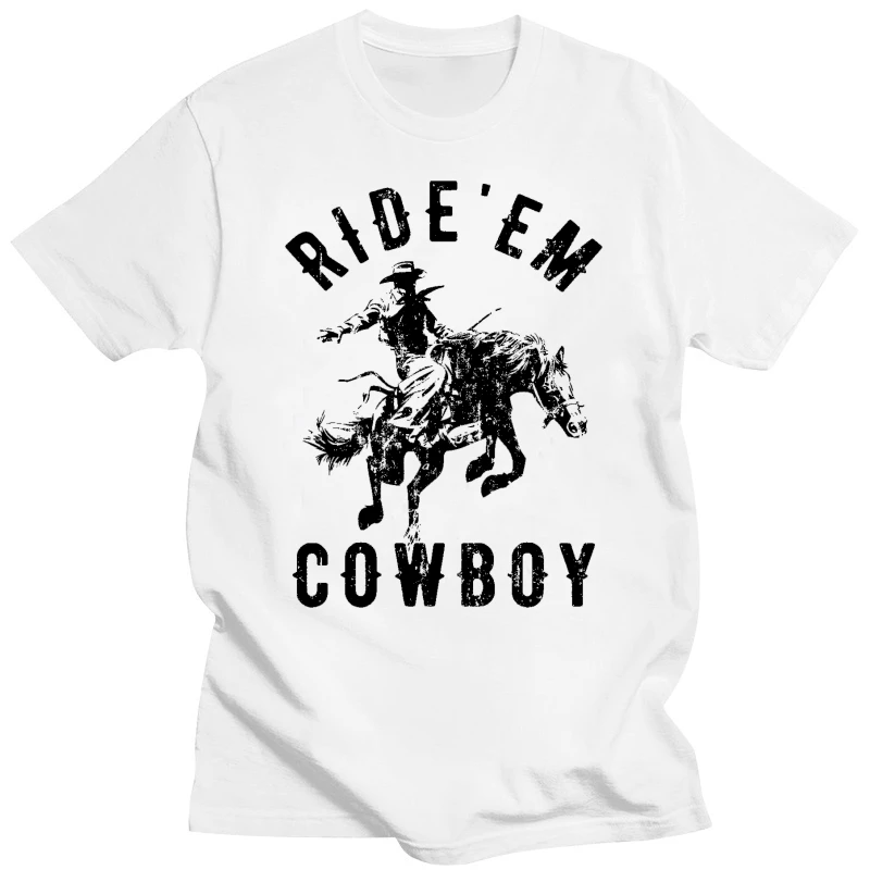 Mens Ride 'Em Cowboy Tshirt Funny Western Tee For Guys Comfortable t shirt,Casual Short Sleeve TEE,Mens Tee Shirts