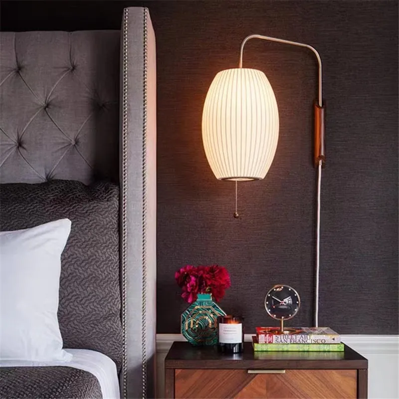 2026 Nelson Bubble Wall Lamp E27 Japanese Silk Wall Lamp For Living Room Decorative Wall Study Aisle Bedroom Bedside Light