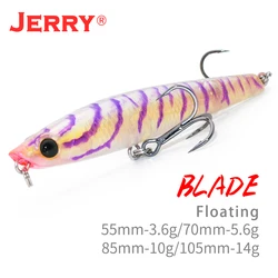 Jerry Blade Topwater Pencil Lure Floating Pesca Nước mặn Nước ngọt Hard Bait Walk The Dog 55 70 85 105mm Mồi nhân tạo