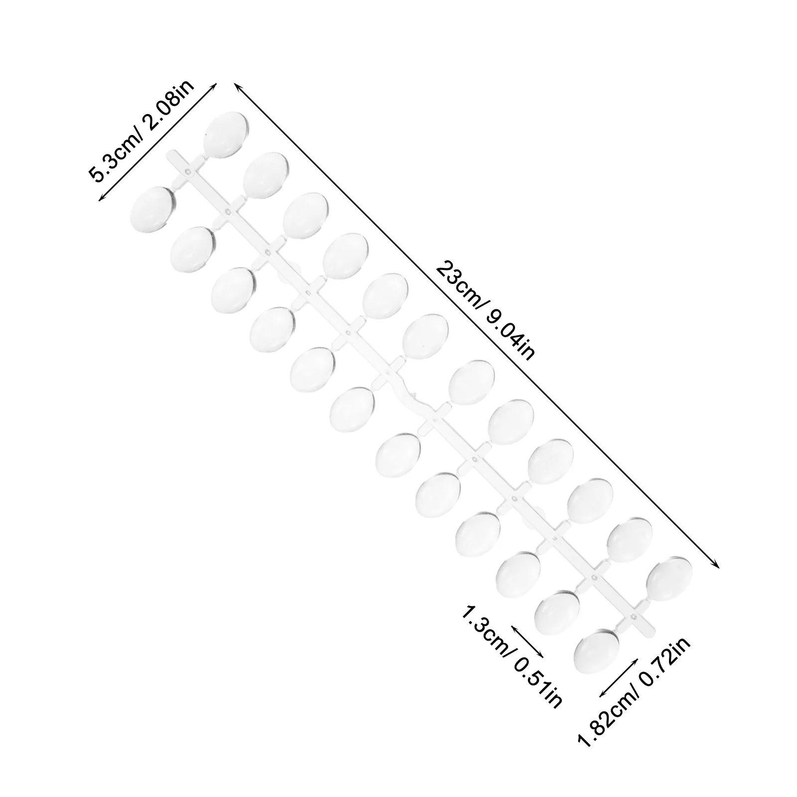 12 set Tabella per visualizzazione campioni per unghie Punte per visualizzazione a colori per unghie finte ovali medie trasparenti per la pratica del manicure Design per nail art