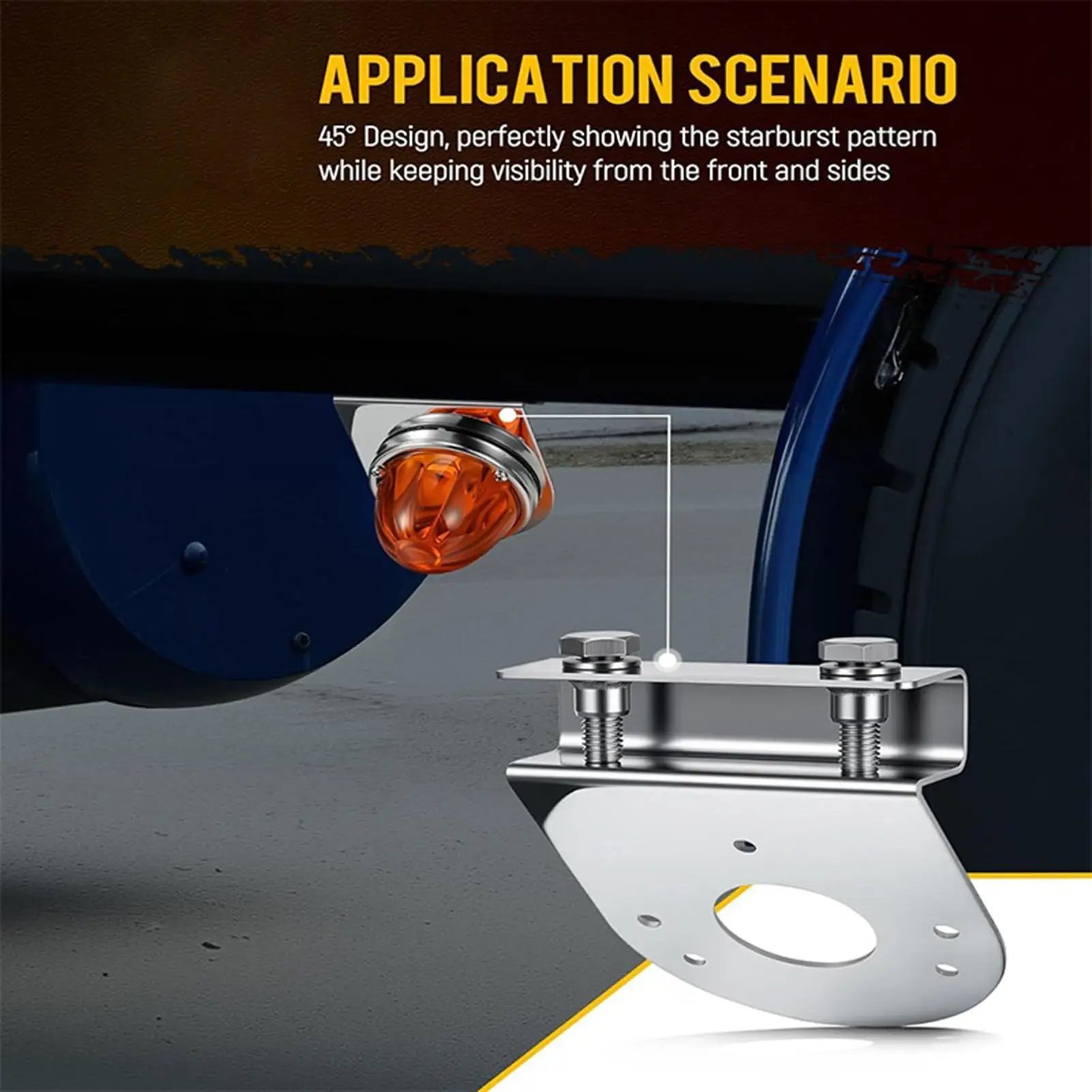 2 Pieces 45 Degree Frame Lamp Clamp Watermelon Light Bracket Under Glow Lights Bracket for Home Garage Workshop Offroad Truck