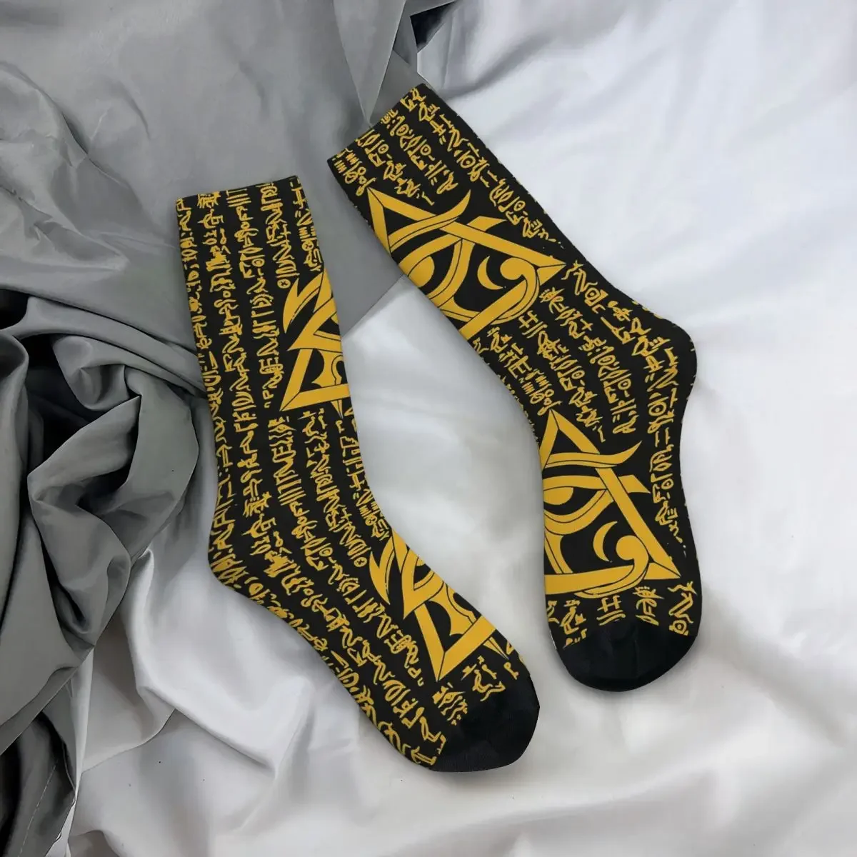 Lustige Männer Socken Auge von Horus Hieroglyphen Retro alten Ägypten ägyptischen Hip Hop verrückte Crew Socke Geschenk muster gedruckt