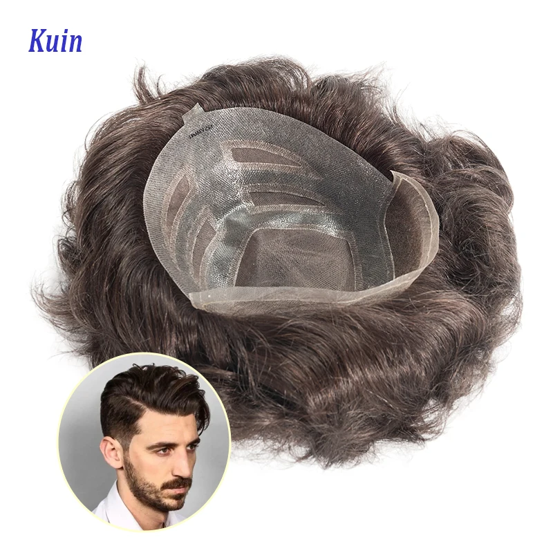 

Versalite Lace Front Toupee Men Mono Pu Real Hair System Skin Around Male Hair Prosthesis Men Wig 100% Human Hair System Unit