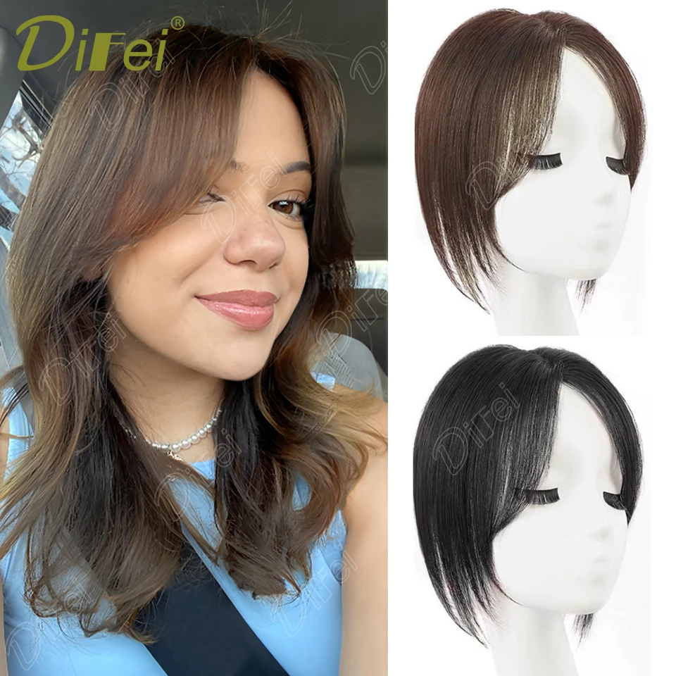 

DIFEI Bangs Synthetic Wig Female Natural Invisible Straight Hair Bangs Replacement Piece Heat-resistant Synthetic Fiber Wig