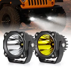 3 Inch 40W White Amber Yellow Led Foglamp Auxiliaries De Focos Led 4x4 Luces Para Carros 4x4 1pc