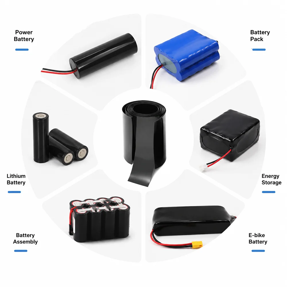 Black PVC Heat Shrinkable Pipe Wide 30-100mm Insulation/easy to operate/lithium battery wire harness protection tube
