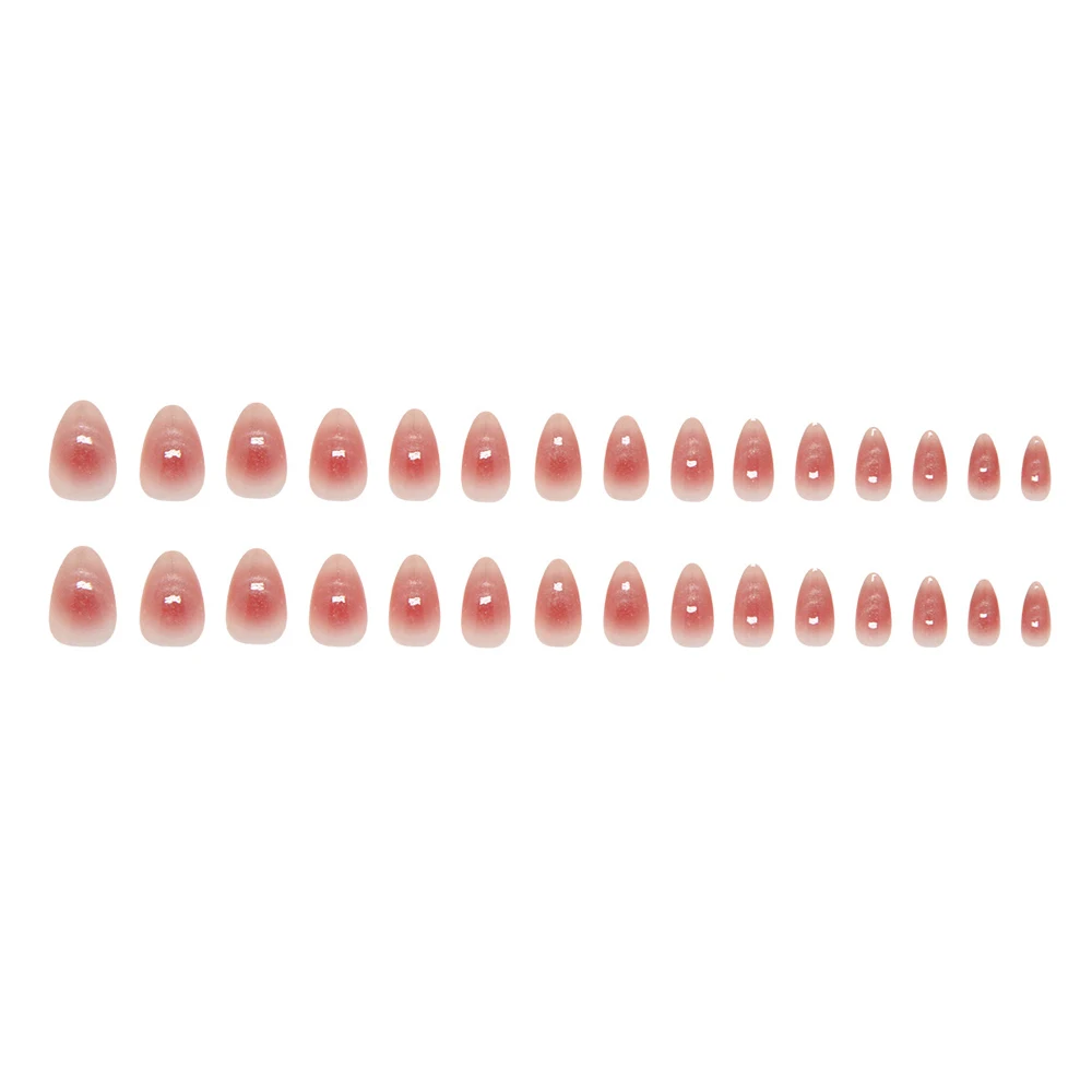 24Pcs Short Oval Head Blush Pink Press On Nails Nude Color Wearable Almond False Nails Charms Detachable Fake Nail For Girl view 5
